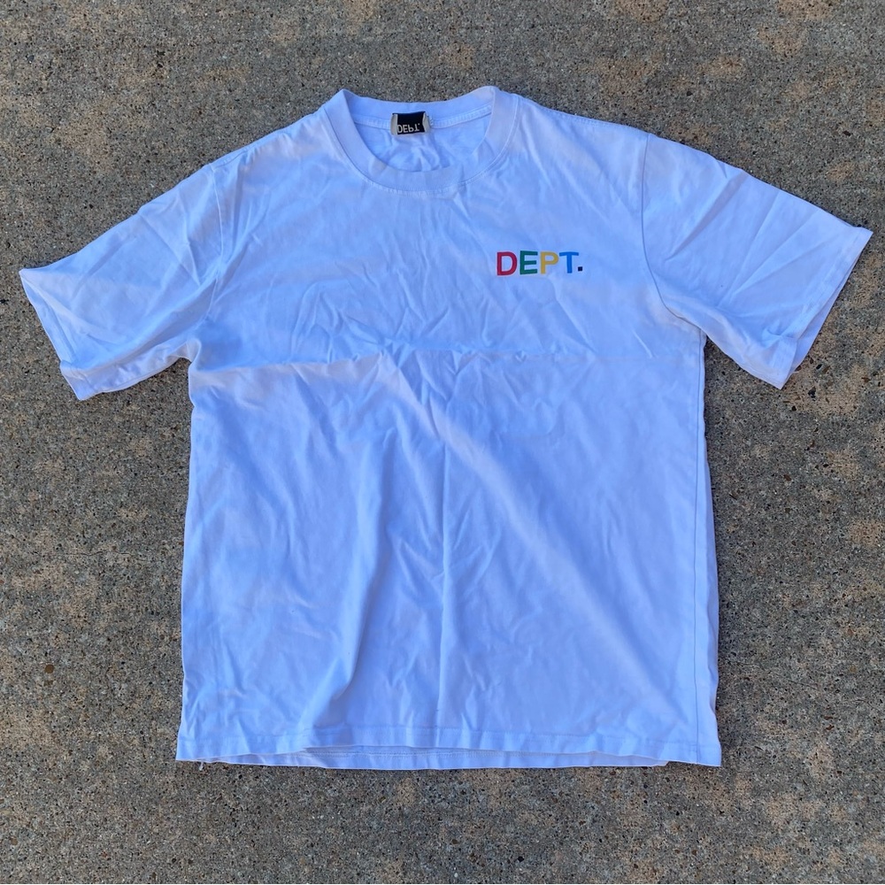 Gallery Dept White Tee with Colorful Logo - Picture 2 of 6